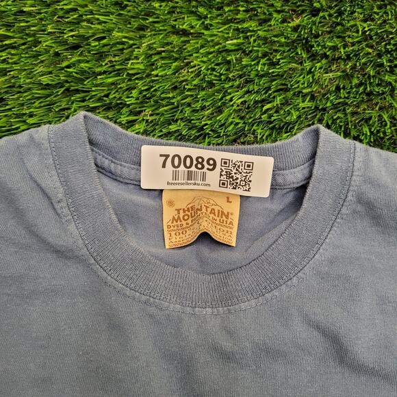 Vintage The-Mountain White Tigers Shirt Large 22x27 Faded Grayish Blue Y2K - Picture 2 of 15